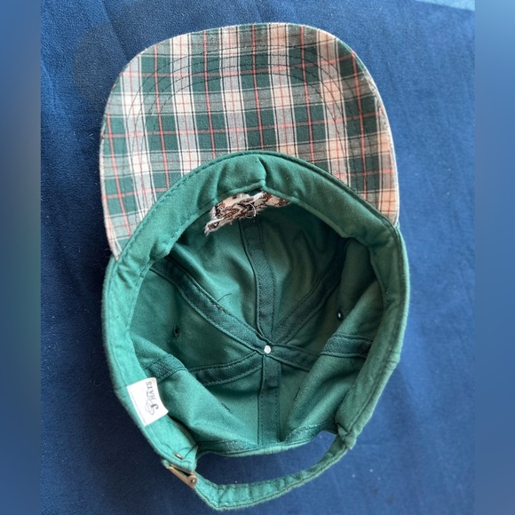 Vintage Green Cap with Plaid Brim and Horse Design - Picture 3 of 7